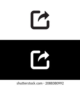 Share icon with square and arrow isolated of flat style design. Vector illustration on white background