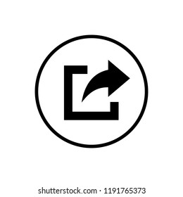share icon. Share icon with square and arrow vector illustration on white background