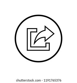 share icon. Share icon with square and arrow vector illustration on white background