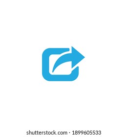 Share icon with square and arrow vector illustration on white background