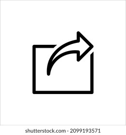 Share icon with square and arrow vector illustration on white background