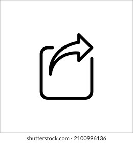 Share icon with square and arrow vector illustration on white background
