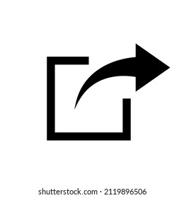 Share icon with square and arrow. Vector illustration isolated on white background