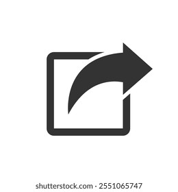 Share icon with square and arrow vector illustration on white background.