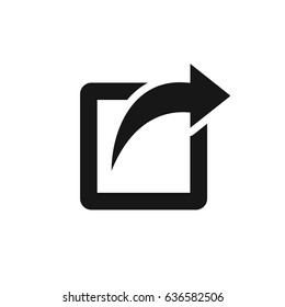 Share icon with square and arrow vector illustration on white background