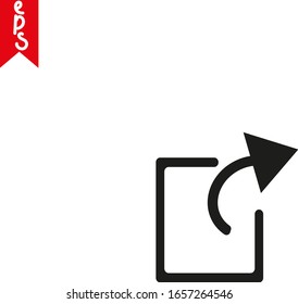 Share icon with square and black arrow vector illustration on transparent background
