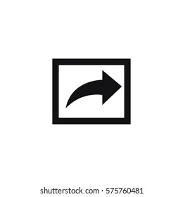 Share icon with square and black arrow vector illustration on white background