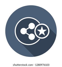 Share icon with star sign. Share icon and best, favorite, rating symbol. Vector icon