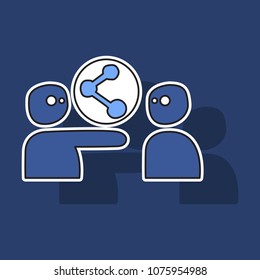 share icon in sticker design,vector illustration.