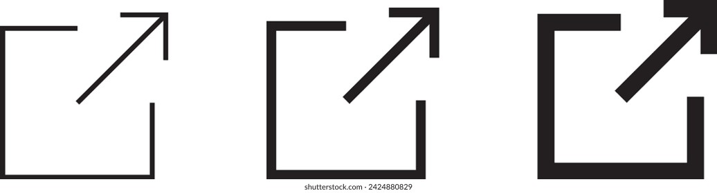 Icono Compartir, Colección de símbolos. Estilo plano. Ilustración de vector