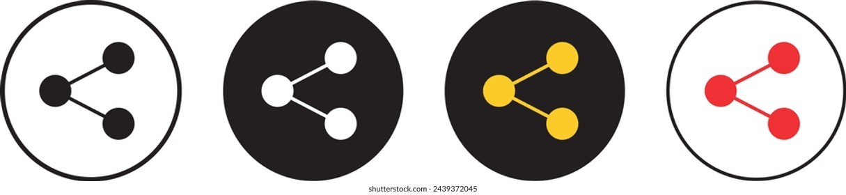 Share icon ,Symbol in different style. Vector Illustration