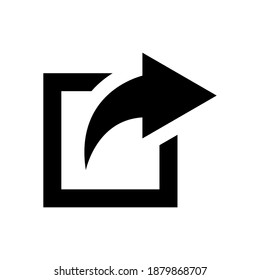 Share icon symbol vector on white background. Arrow symbol. Share symbol for app and web site.