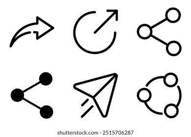 share icon symbol vector template collection