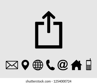 Share icon, Share symbols vector, contact us set icon