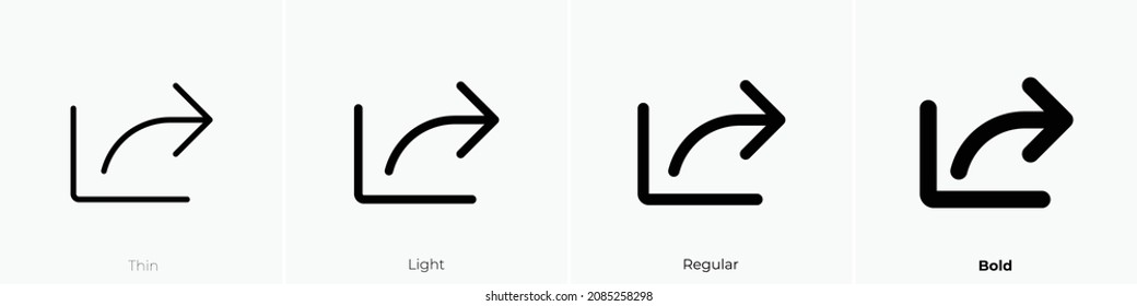 share icon. Thin, Light Regular And Bold style design isolated on white background