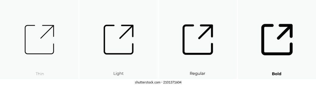 share icon. Thin, Light Regular And Bold style design isolated on white background