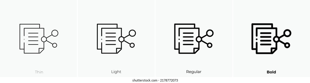 share icon. Thin, Light Regular And Bold style design isolated on white background