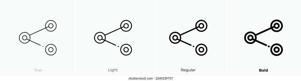 share icon. Thin, Light Regular And Bold style design isolated on white background
