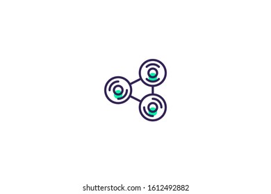 Share icon in trendy flat style isolated on white background vector illustration
