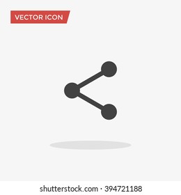 Compartilhe ícone em estilo plano moderno isolado em fundo cinza, para seu web design, aplicativo, logotipo, interface do usuário. Ilustração vetorial, EPS10.