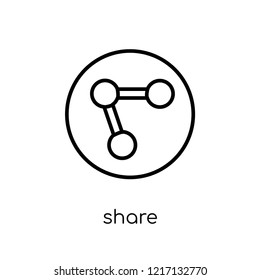 share icon. Trendy modern flat linear vector share icon on white background from thin line collection, outline vector illustration
