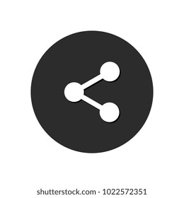 Share Icon, Vector Circle Isolated Web Button.