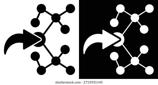 Share icon vector illustration glyph style on white and black background