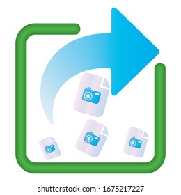 The Share Icon Vector Illustration. Image File Share Icon Isolated On White Background. Picture File Sharing Vector Illustration