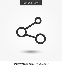 Share icon vector illustration. Isolated share line symbol. Outline sharing element for mobile app.