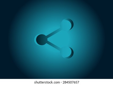 Share icon vector illustration neon blue color
