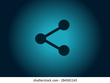 Share icon vector illustration neon blue dark color