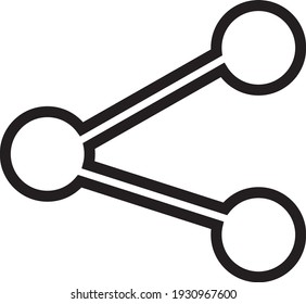 Compartir ilustración vectorial de icono con estilo de contorno