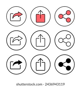 Share icon vector illustration. Sharing sign and symbol