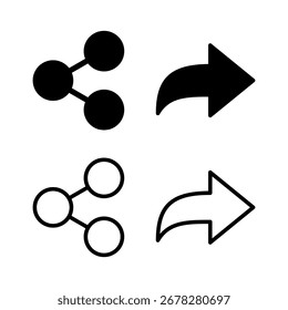 Ilustración vectorial de íconos de Compartir. Compartir signo y símbolo