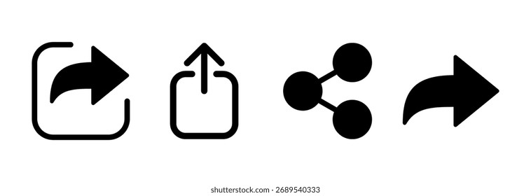 Symbol teilen, Vektorgrafik. Freigabezeichen und -symbol
