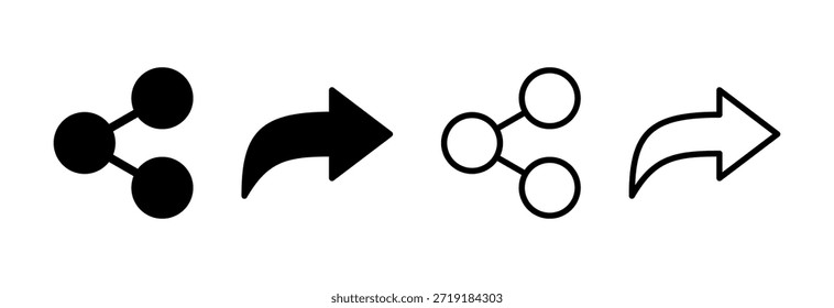 Ilustración vectorial de íconos de Compartir. Compartir signo y símbolo