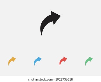Share icon. Vector illustration icon. Simple icon. Arrow symbol. Set of colorful flat design icons