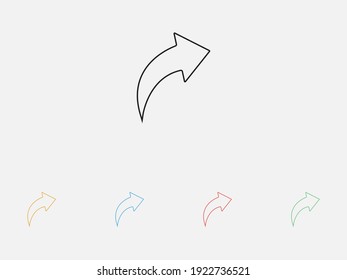 Share icon. Vector illustration icon. Simple icon. Arrow symbol. Set of colorful flat design icons