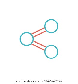 icono de compartir ilustración vectorial de dos colores de diseño. aislado sobre fondo blanco