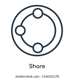 Share icon vector isolated on white background, Share transparent sign , thin symbols or lined elements in outline style