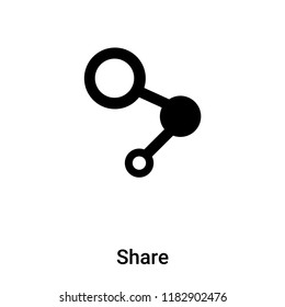 Share icon vector isolated on white background, logo concept of Share sign on transparent background, filled black symbol