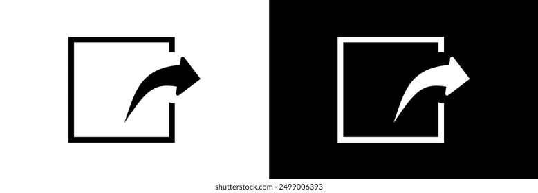 Compartir Icono Vector sobre fondo blanco y negro EPS10