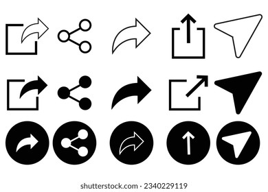 Compartir diseño de conjunto de vectores de iconos