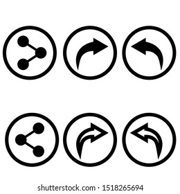 Share icon vector set. sharing pack illustration symbol collection.