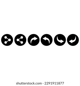 Share icon vector set. sharing pack illustration symbol collection.