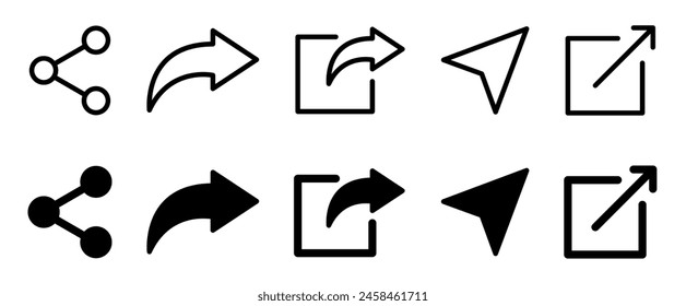 share icon vector set. symbol, sign