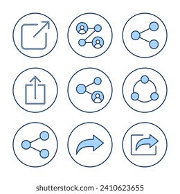 Compartir vector de icono Símbolo y signo de uso compartido