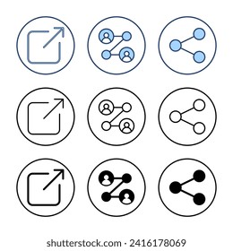 Compartir vector de icono Símbolo y signo de uso compartido