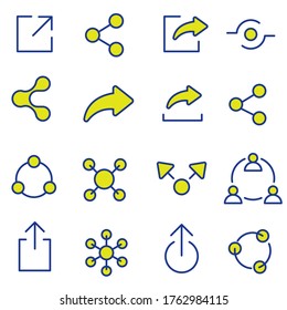 Share icon Vector. Social Links Related Vector Line editable Icons. External link symboon white background.