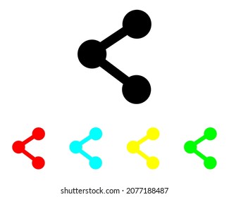 Share icon, share icon vector in trendy flat style. Share icon image. Set elements in colored icons. Share icon illustration isolated on white and black background